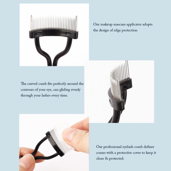 主图 (7) Stainless Steel Eyelash Curler Curl Beauty Tool Eyebrow Comb