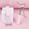Pink Stainless Steel Eyelash Curlers Set
