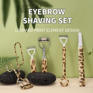 Stainless Steel Leopard print Eyelash Set Eyebrow razor eyelash comb eyelash curler eyebrow tool Stainless Steel Leopard print Eyelash Set Eyebrow razor eyelash comb eyelash curler eyebrow tool