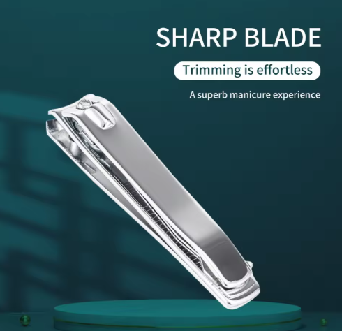 Professional Carbon Steel Silver Fingernail Clippers Big Nail Cutter with Nail File