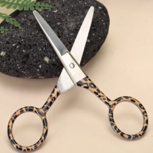 Leopard Print Eyebrow & Lash Scissors, Durable High - Density Fine Steel, Smooth Trimming Tool