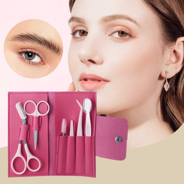 Portable Eyebrow Grooming Kit with Scissors & Tweezers – Compact Brow Trimming Kit with Storage Case, Perfect Gift Multi Functional Brow Care Set for Travel, Daily Use & Gifts