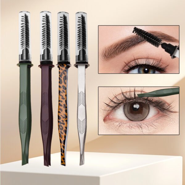 1 J·FOCUS 2-in-1 Eyebrow Tweezer & Brush Set | Precision Brow & Lash Grooming Tool Simplify Your Routine with One Stylish Tool