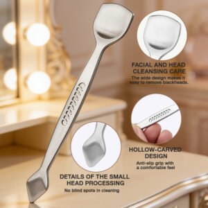 细节 J·FOCUS Stainless Steel Blackhead Remover Kit | 2-in-1 Pimple Popper & Comedone Extractor