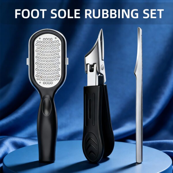 3Pcs Foot Care Kit, Foot File + Ingrown Toenail Clipper +Foot Rasp, Stainless Steel Pedicure Tools for Dead Skin/Calluses, Anti-Splash Design, Ideal Gift for Men & Women, Perfect for Home & Salon Use