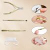 4-in-1 Professional Manicure & Pedicure Tool Set | Gold-Plated Stainless Steel Tools | Portable Pink Leather Case for Cuticle Care & Nail Grooming