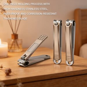 Premium Stainless Steel Nail Clipper with Built-in File | Ultra-Sharp Thickened Blade | Ergonomic Design for Manicure & Pedicure