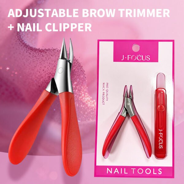 Professional 2-Piece Nail Care Set – Precision Cuticle Nipper and Retractable Glass Nail File for Ingrown Nails, Dead Skin & At-Home Manicure