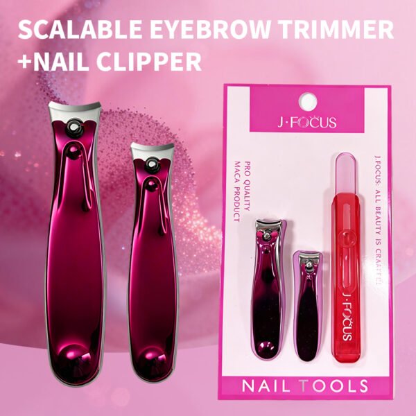 3PCS Nail Clipper Set, Including Extendable Glass Nail Files, Large And Small Stainless Steel Nail Clippers, Sharp Blades, And Ergonomic Pink Handles For Trimming Nails And Feet. Exquisite Packaging Gifts Suitable For Holiday Giving